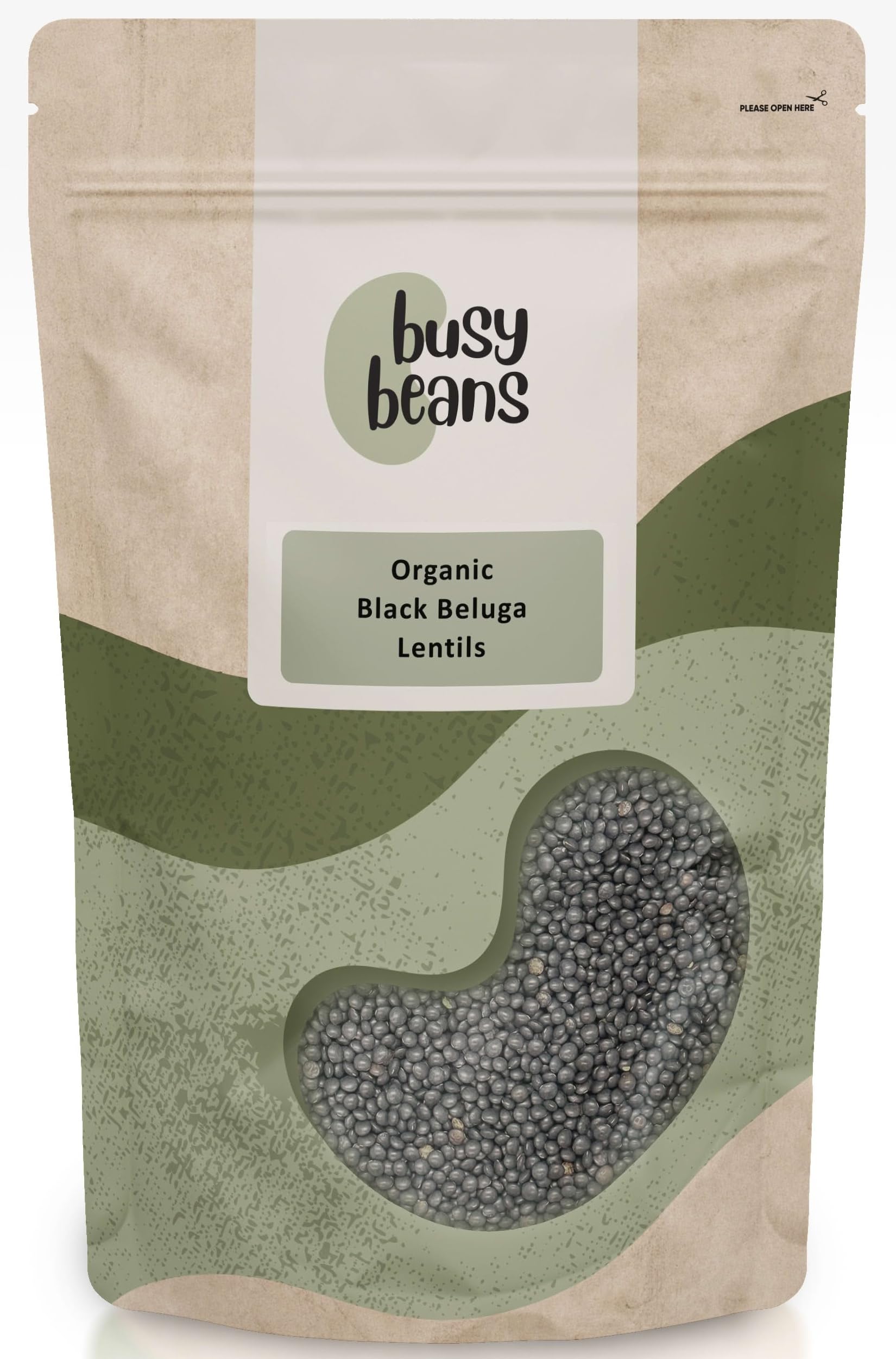 Busy Beans Organic Black Beluga Lentils – 1kg Certified Organic