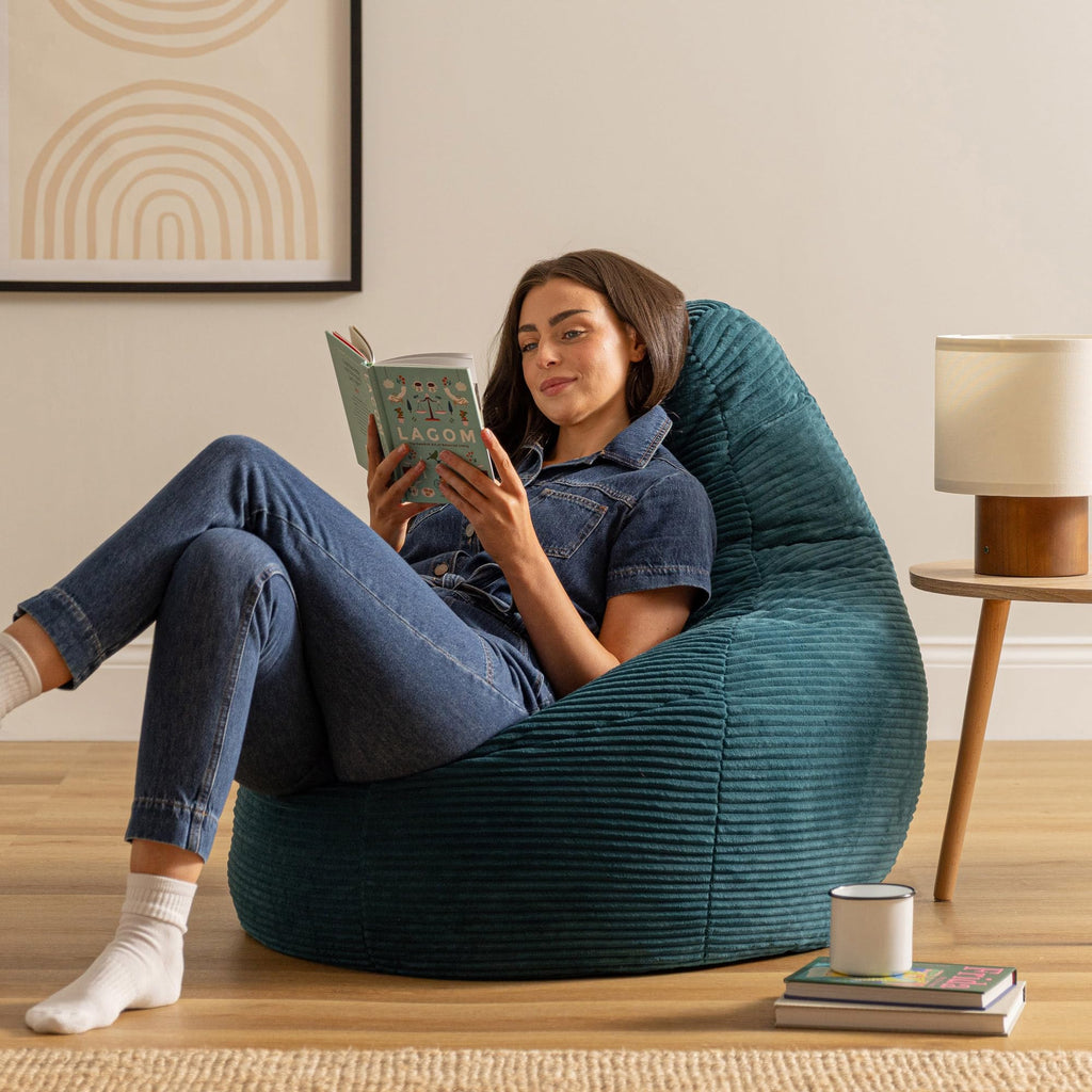 icon Dalton Cord Bean Bag with Filling Included, Set of 2, Teal - image 2