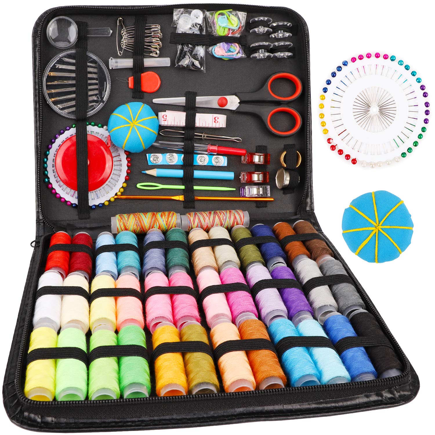 184 Pcs Sewing Kit | Large Portable Set with 38 XL Thread Spools