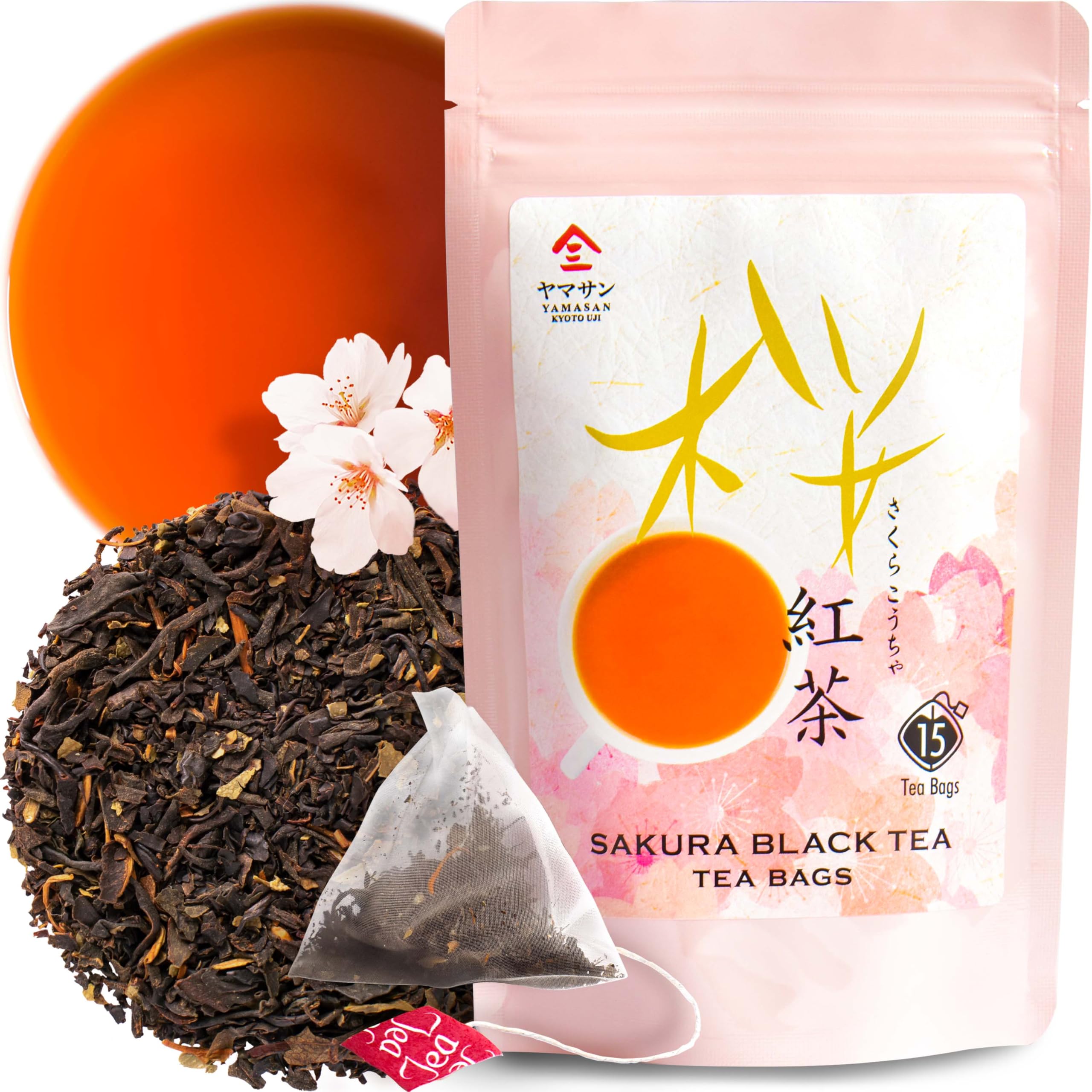 Yamasan Kyoto Uji Sakura Black Tea – Japanese Wakocha (15 Tea Bags)
