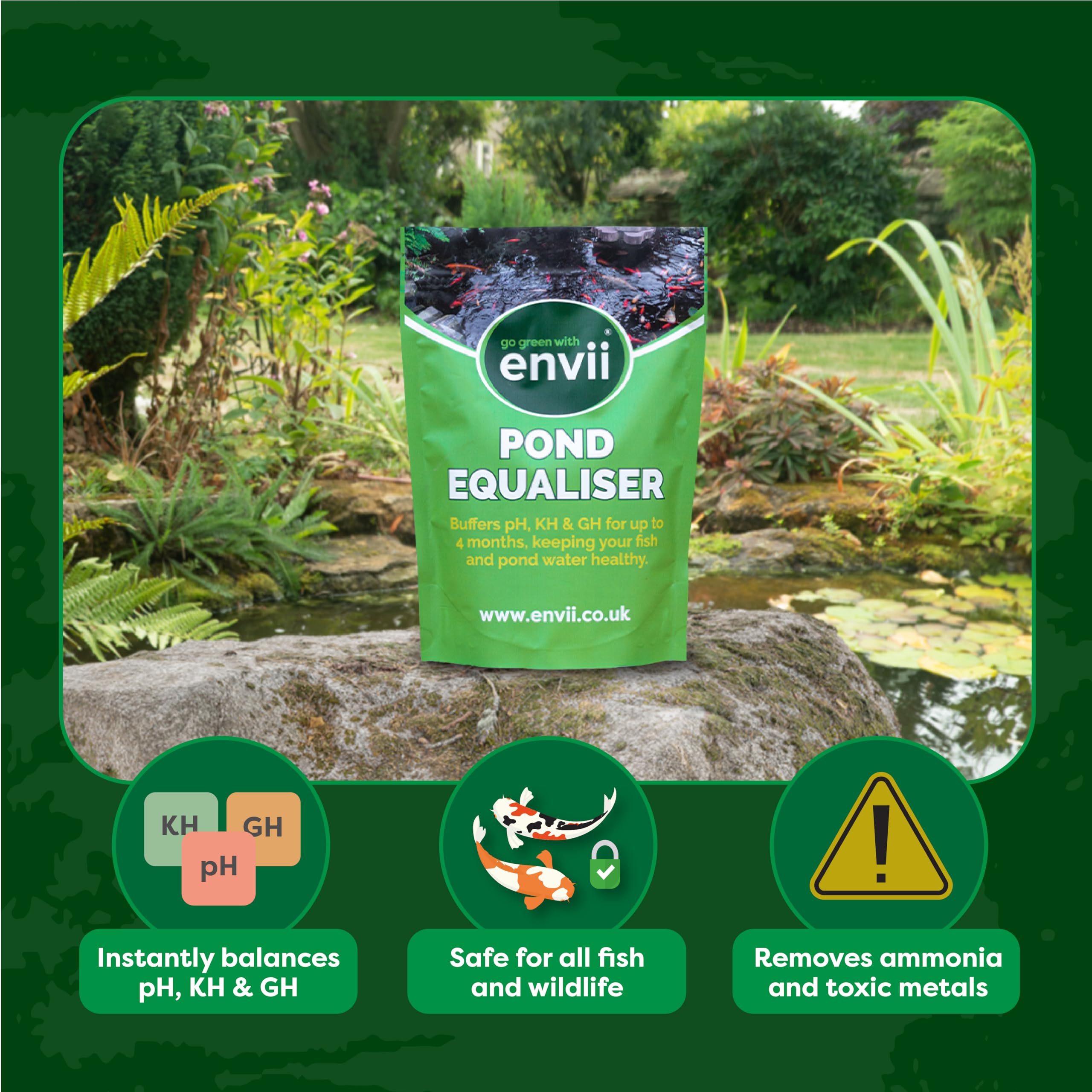 Envii Pond Equaliser | pH, KH & GH Buffer and Ammonia Remover - 1kg