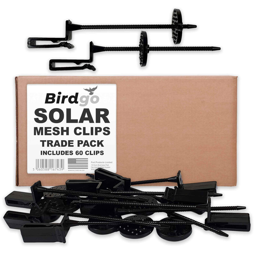 Birdgo Solar Panel Mesh Fixing Clips – No-Drill Nylon Hooks, 60 Pack
