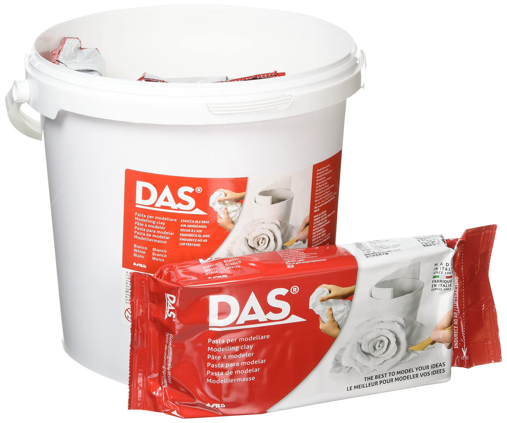 DAS White Air-Hardening Modelling Clay – 5kg School Pack (5x1kg)