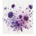 Abakuhaus Floral Shower Curtain | Waterproof Purple Fabric Decor | 175x200cm