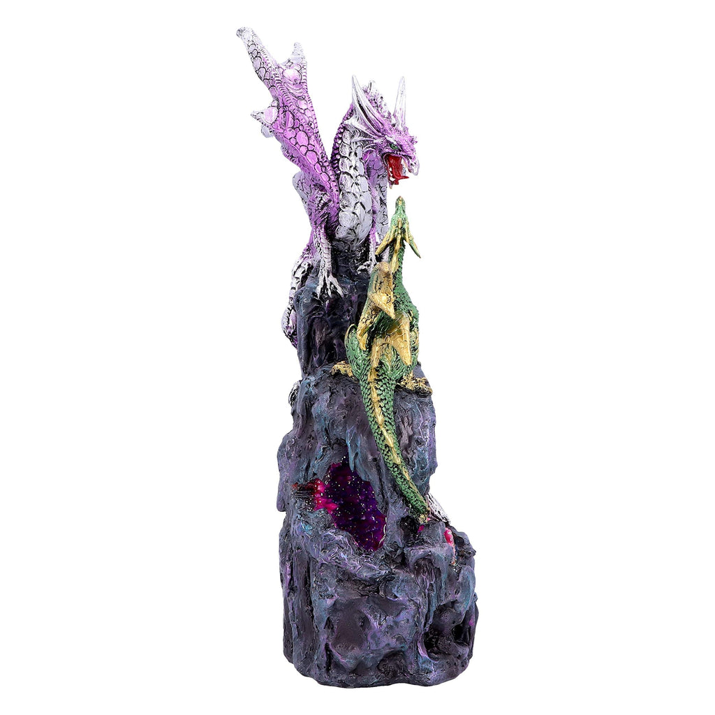 Nemesis Now Creators Call Light-Up Dragon Figurine on Pink Geode