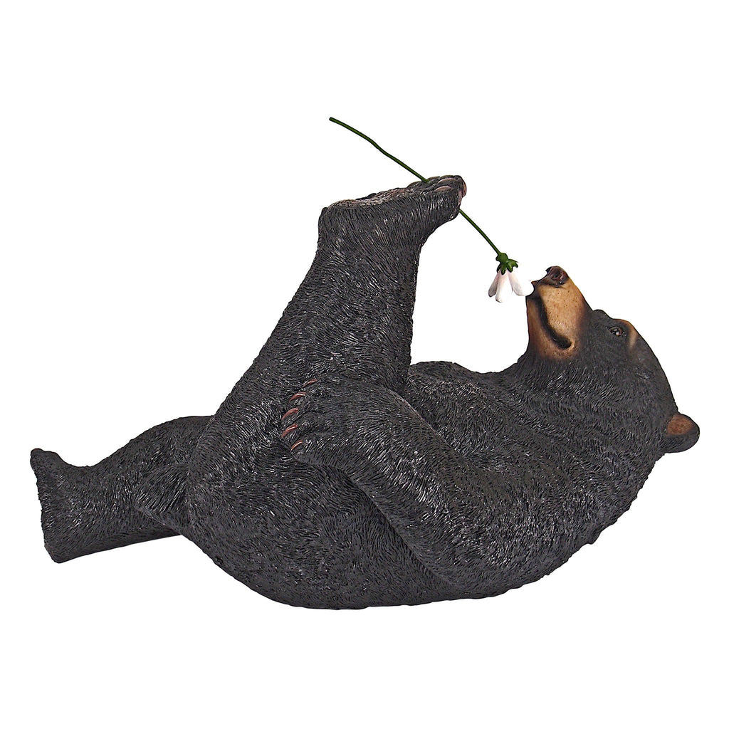 Design Toscano Smell The Flowers Bear Garden Statue – Hand-Painted Resin