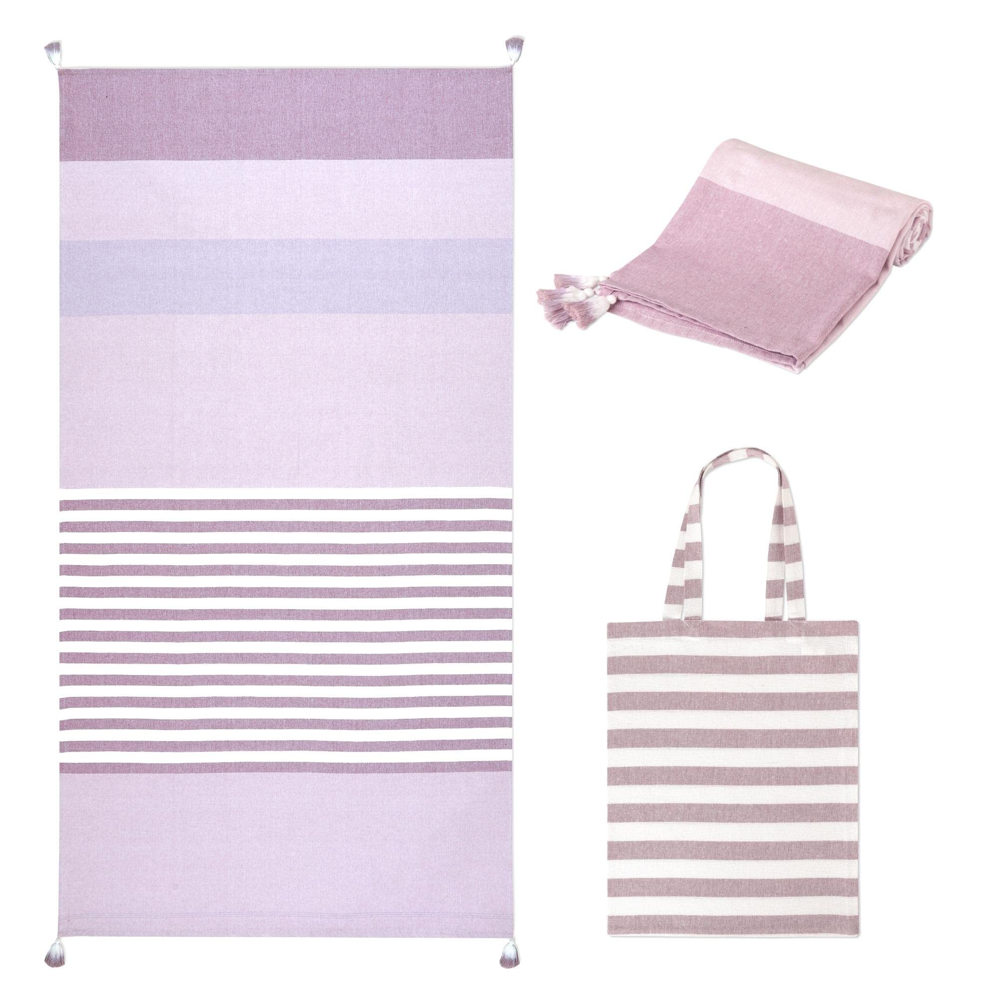 Folkulture Turkish Beach Towel | 100% Cotton Sand-Free Oversized Bath Sheet