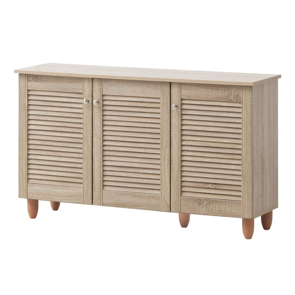 TAD TIMBER ART DESIGN UK Modern Shoe Storage Cabinet 3 Doors Footwear Stand Rack Unit Cupboard Sonoma Oak - image 4