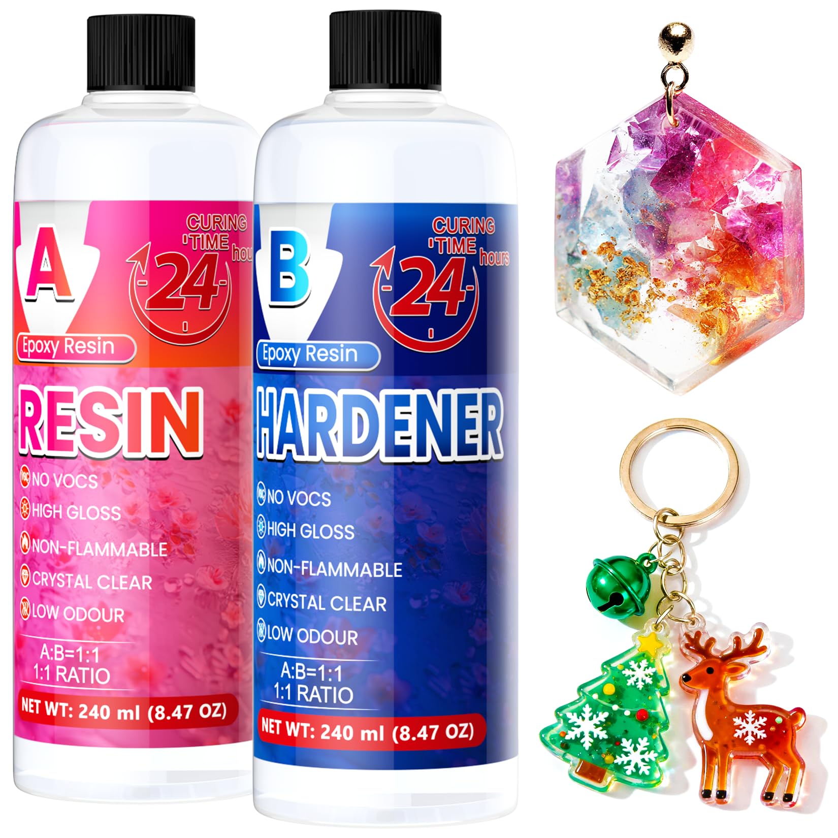 Crystal Clear Epoxy Resin Kit – 480ml Non-Toxic DIY Art Resin
