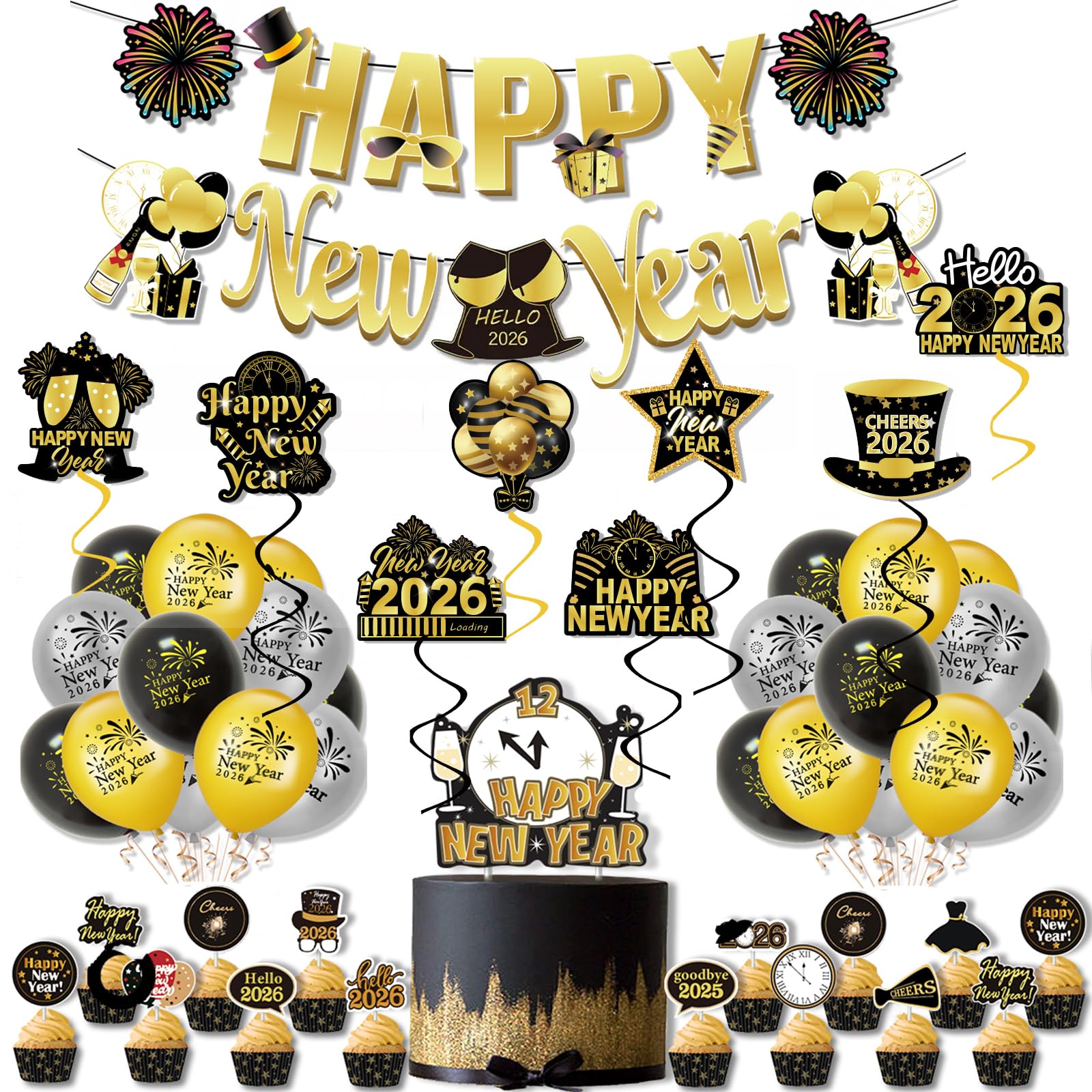2026 New Years Eve Decorations – 45pc NYE Party Kit