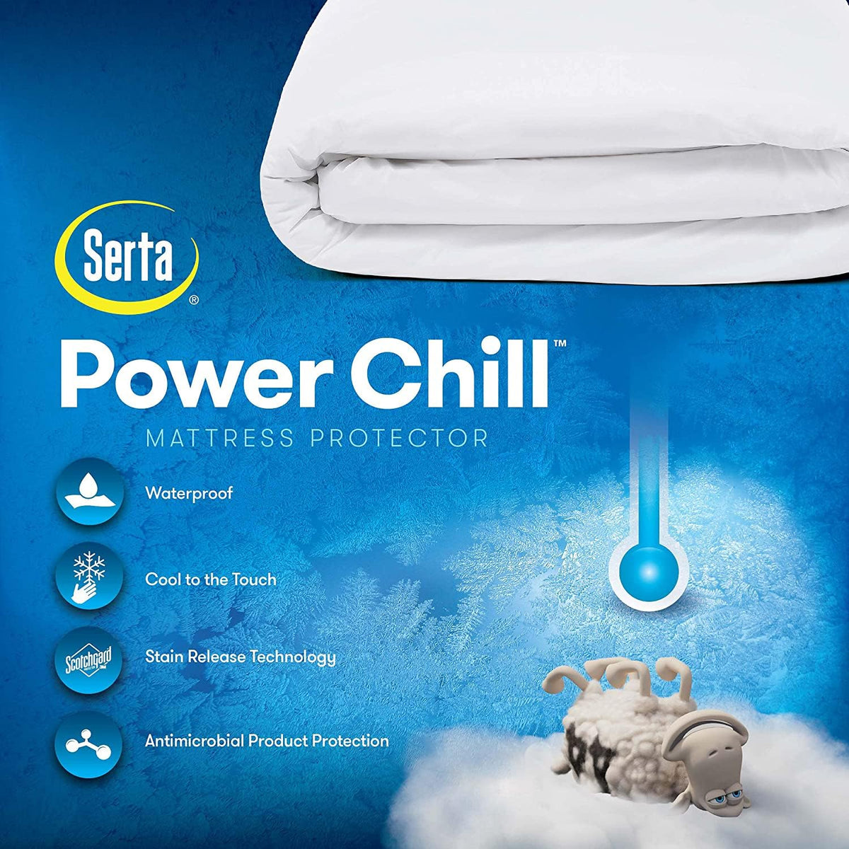 Serta Power Chill Twin XL Size Waterproof Mattress Cover, Soft and Breathable Cooling Mattress Protector, 15" Elastic Deep Pocket for Secure Fit - image 5
