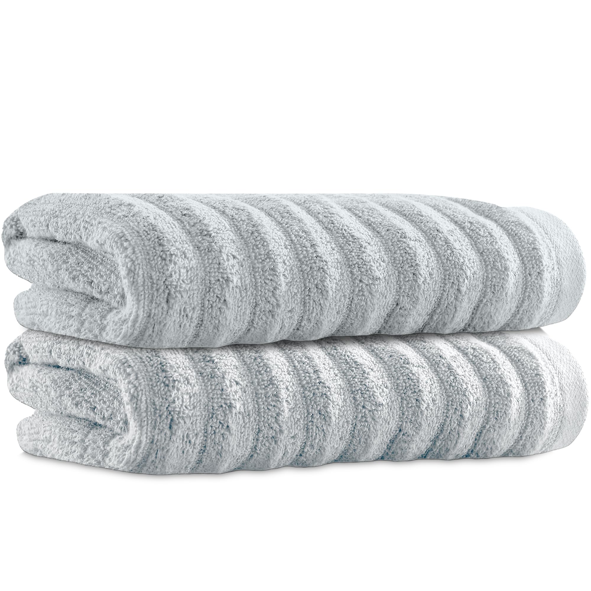 Towelogy Bamboo Hand Towels 2-Pack | Soft Absorbent 50x80cm Silver Towels