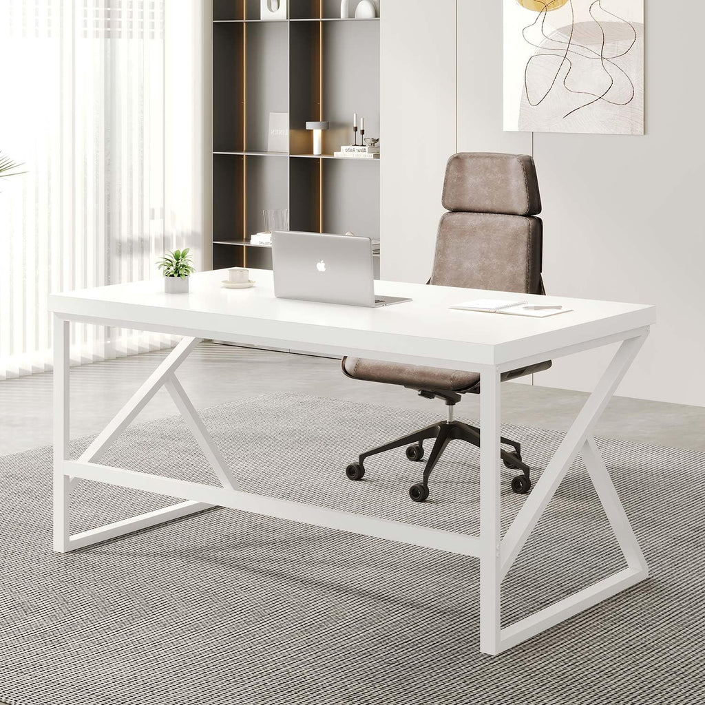 HSH Computer Desk Gaming Office Table for Home Bedroom 140cm White Oak - image 4
