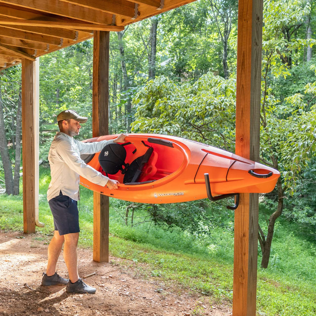 StoreYourBoard Kayak Wall Mount | Heavy-Duty Folding Rack with Paddle Hanger