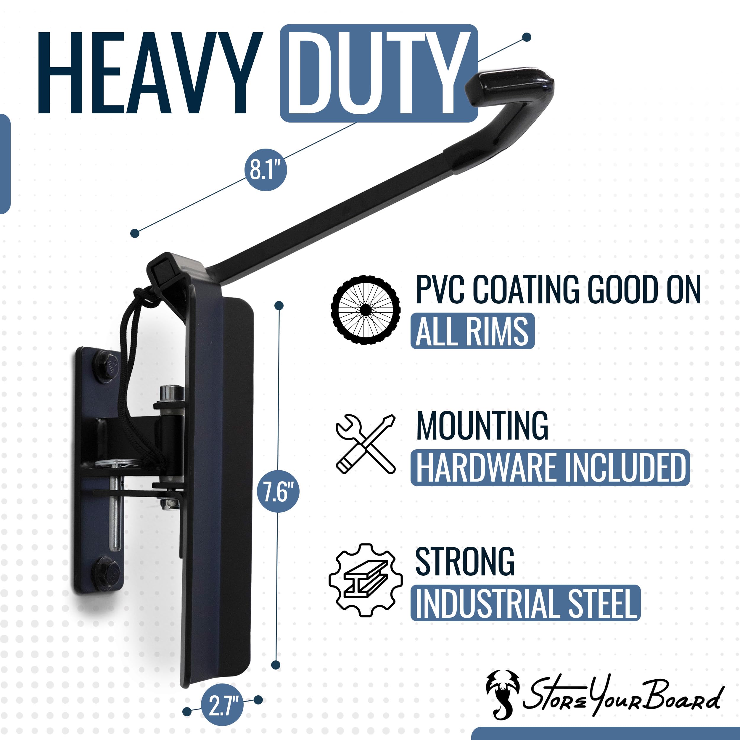 StoreYourBoard Swivel Bike Wall Rack | Heavy-Duty Steel Hanger, 2 Pack