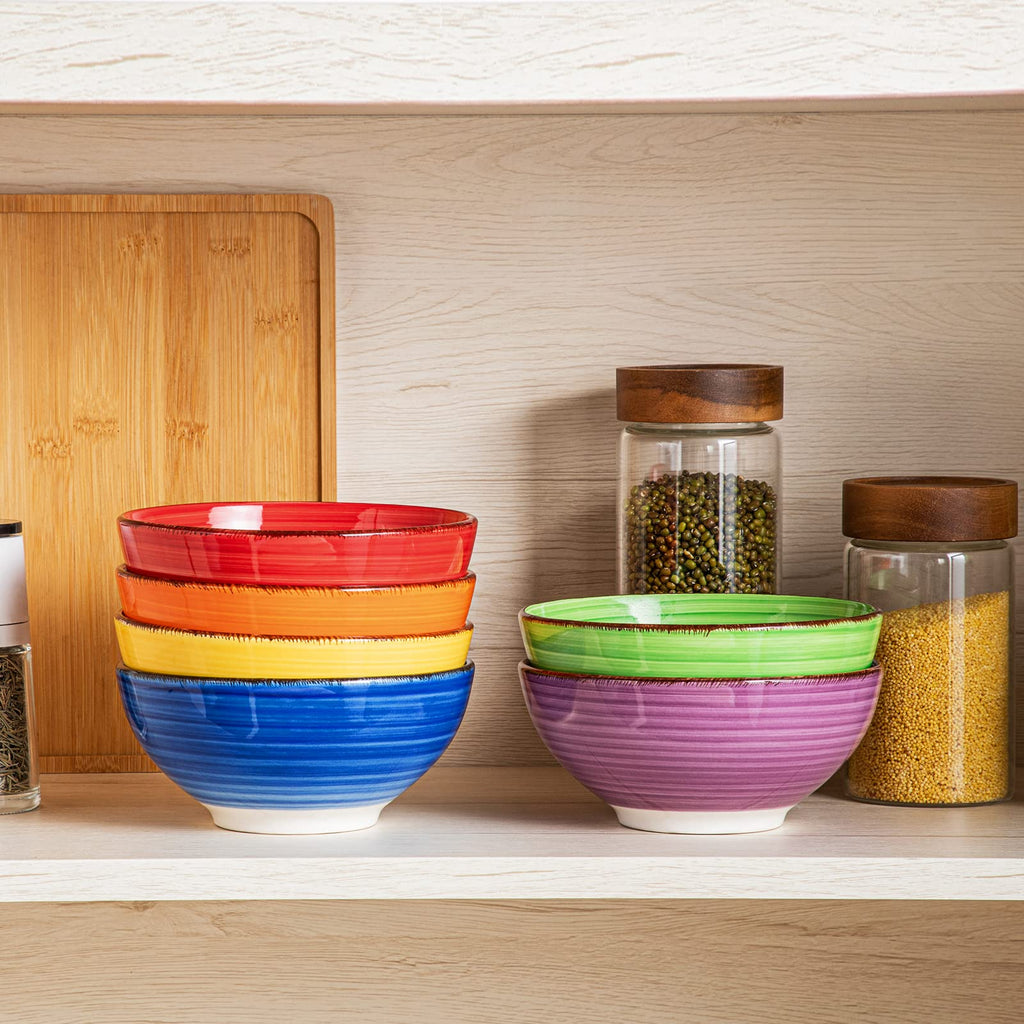 vancasso Bonita 27oz Ceramic Cereal Bowls – Set of 6 Stoneware Soup Bowls