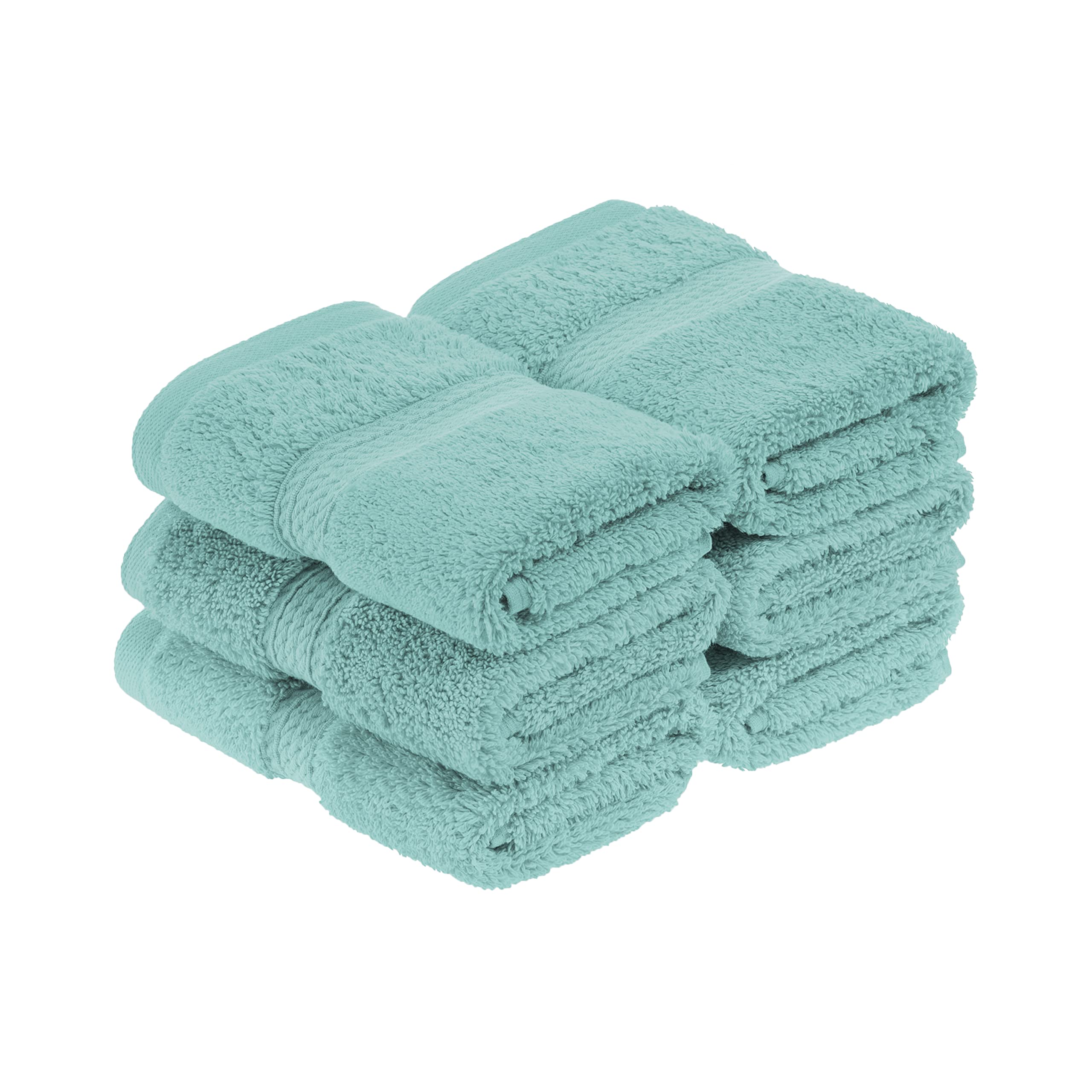 Superior Egyptian Cotton Face Towel Set of 6 | Plush Washcloths