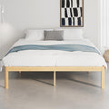 QFtime King Size Bamboo Platform Bed Frame with Metal Slats Support