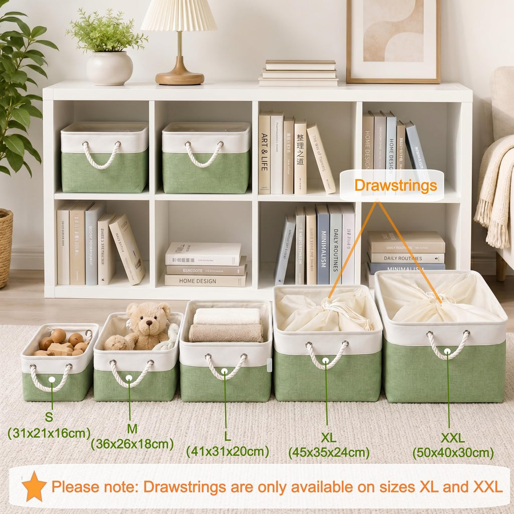 SOCOHOME Fabric Storage Box, Small Storage Basket with Handles for Shelves Toy, Wear-Resistant and ReinforcedS, 4 Pack - image 3