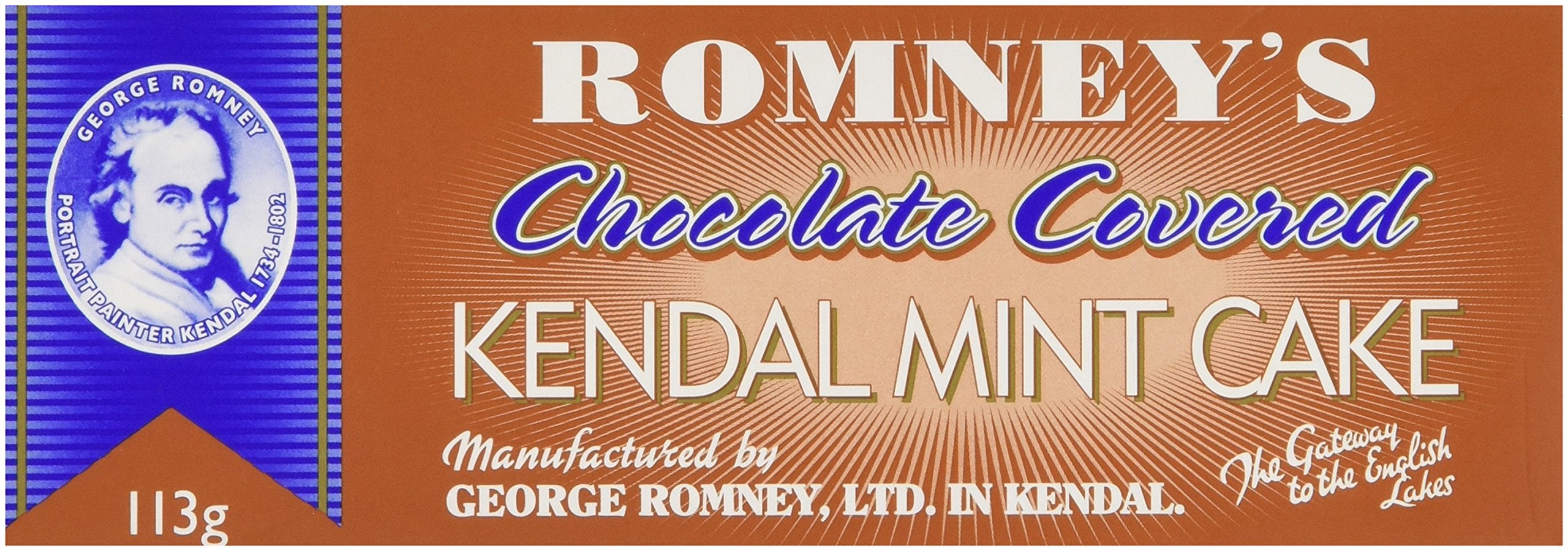 Romney's Chocolate Covered Kendal Mint Cake - 113g Energy Snack (6 Pack)