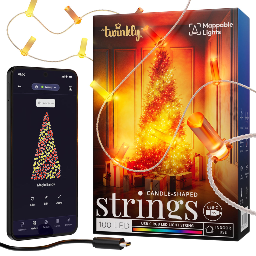 Twinkly Strings USB-C Candle 100 LED RGB Multicolor Smart Lights