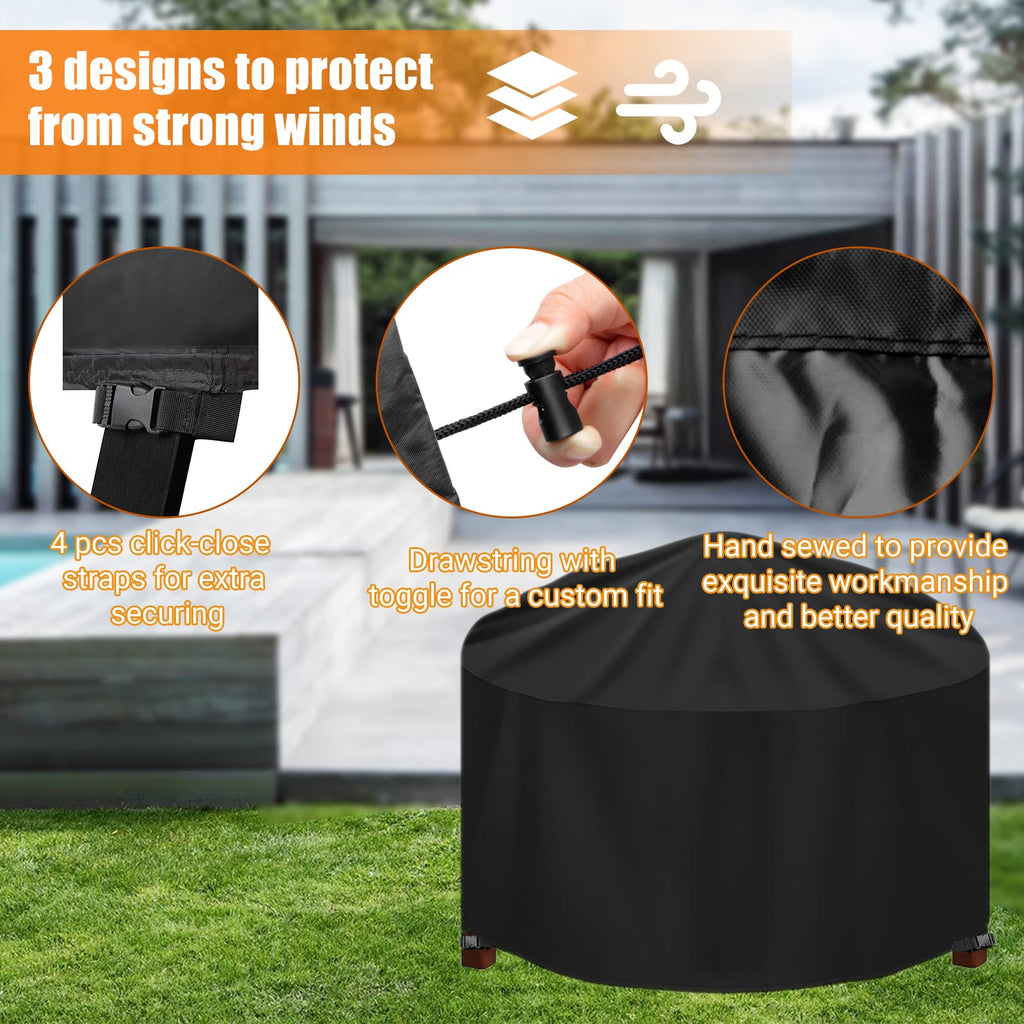 Jolof Store Round Patio Table Cover – Heavy Duty 600D Waterproof Oxford