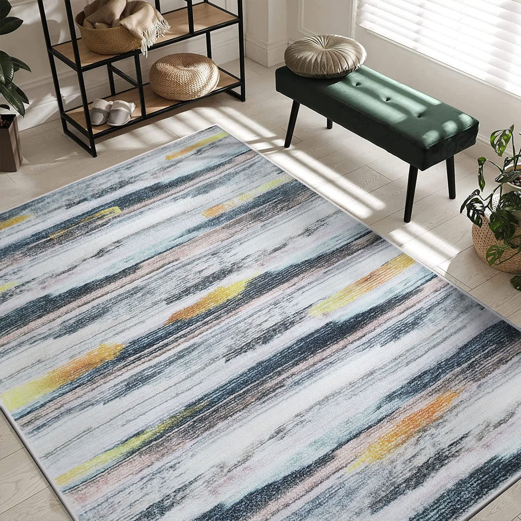 Tinyboy-hbq Modern Striped Area Rug – Soft Non-Slip Boho Carpet