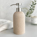 LUNESTELLA Resin Soap Dispenser | Sandstone Texture | Stainless Steel Pump