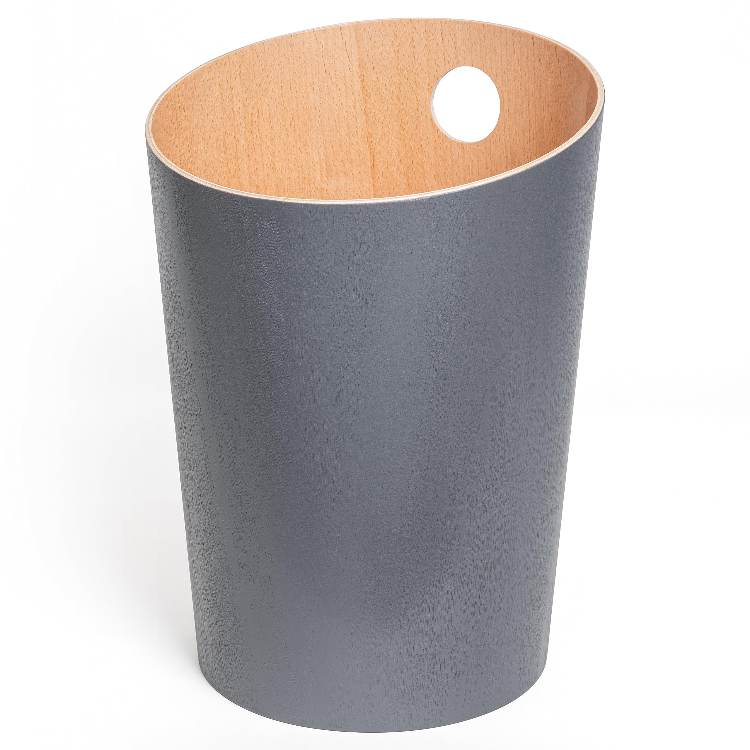 Kazai Bennet Real Wood Veneer Paper Bin – Oak Minimalist Waste Basket