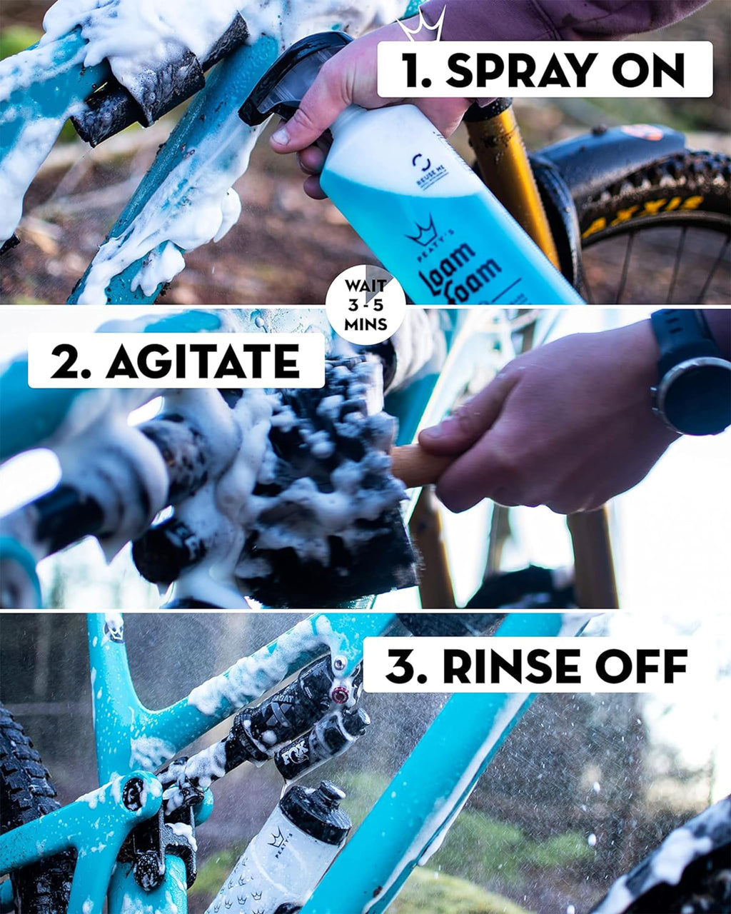 Peaty's Loam Foam Bike Cleaner – Biodegradable Foaming Wash for MTB