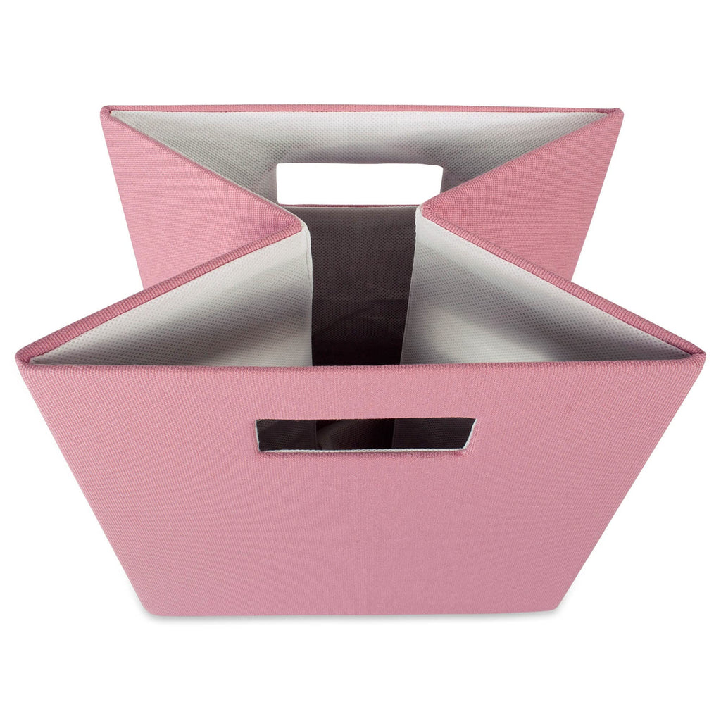 DII Hard Sided Collapsible Fabric Storage Container for Nursery, Offices, & Home Organization, 13x13x13" - Solid Rose