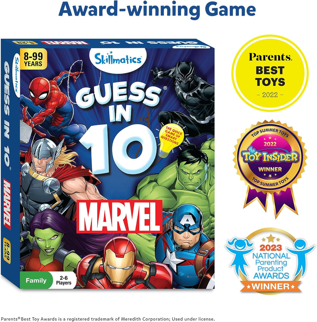 Skillmatics Guess in 10 Marvel Edition - Trivia Card Game for Kids