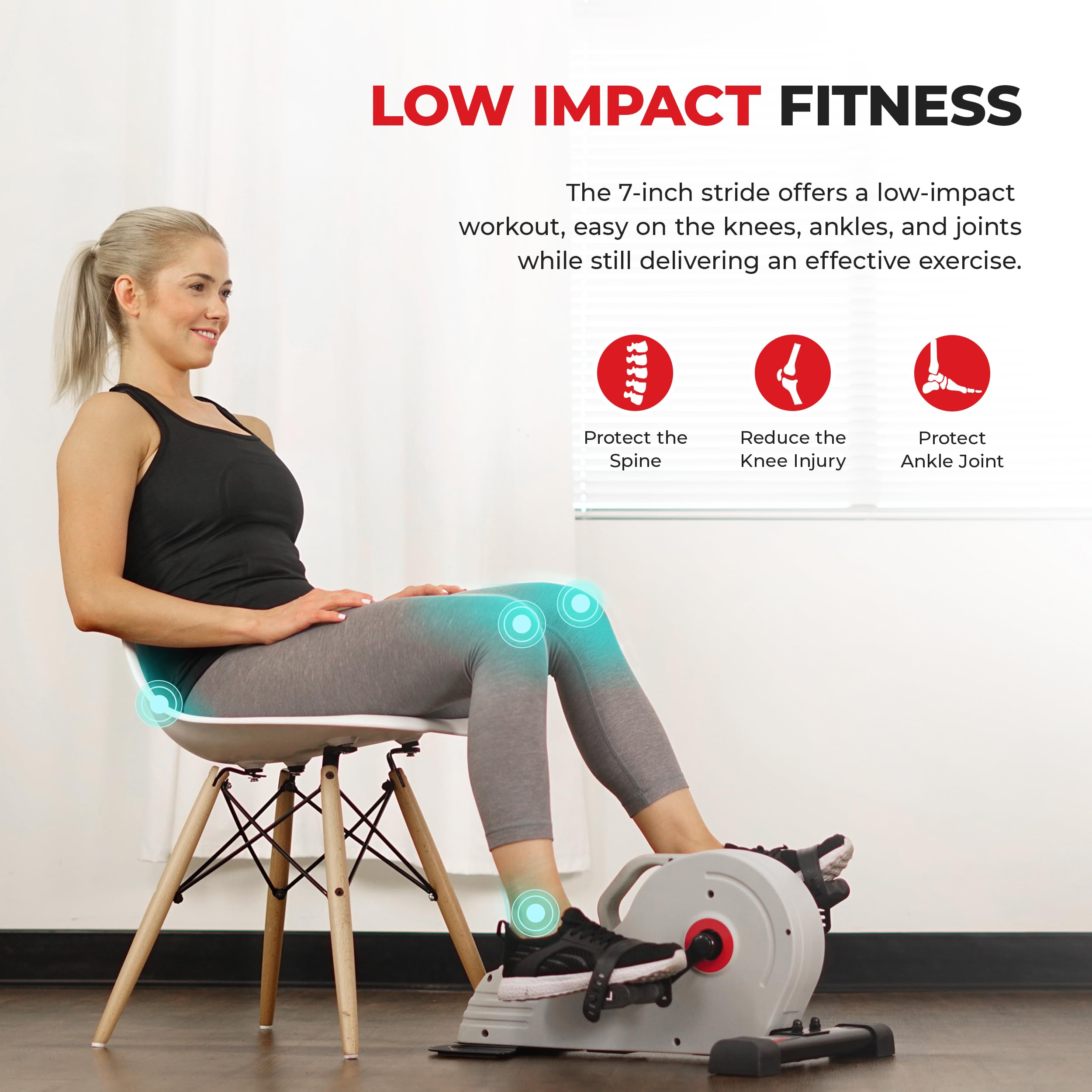 Sunny Health & Fitness Magnetic Under Desk Pedal Exerciser - Mini Bike