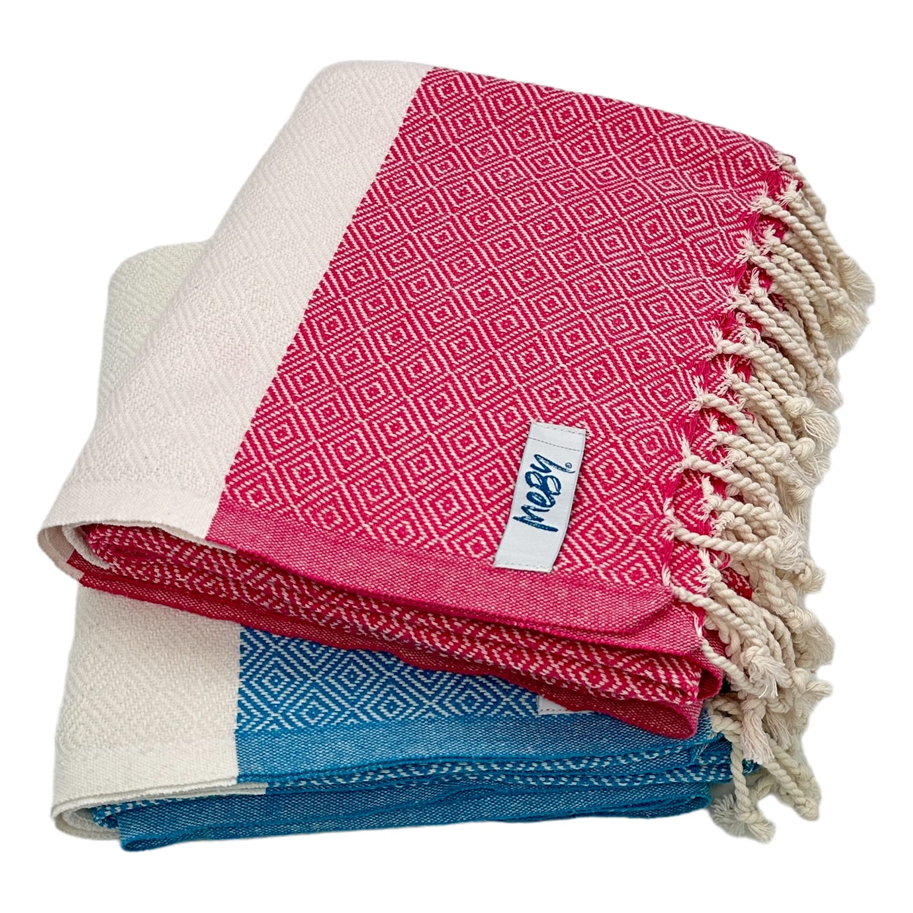 MEBY Set of 2 XXL Sauna Towels | 100% Turkish Cotton Hammam Beach Towels