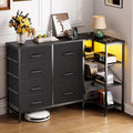Coleshome Corner Chest of Drawers | 7-Drawer Dresser with LED & USB