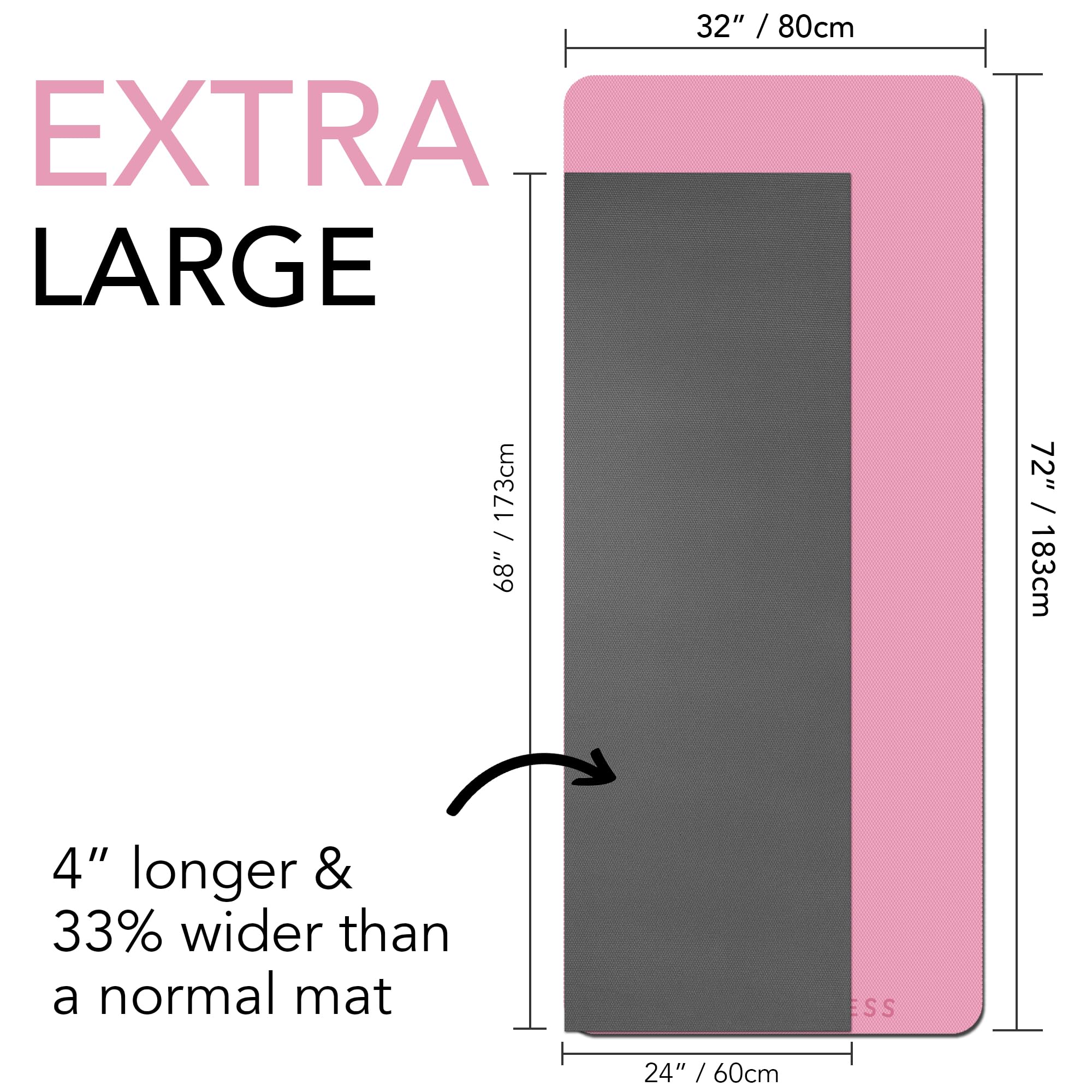 Extra Wide TPE Exercise Mat - 10mm Thick Non-Slip Yoga Mat