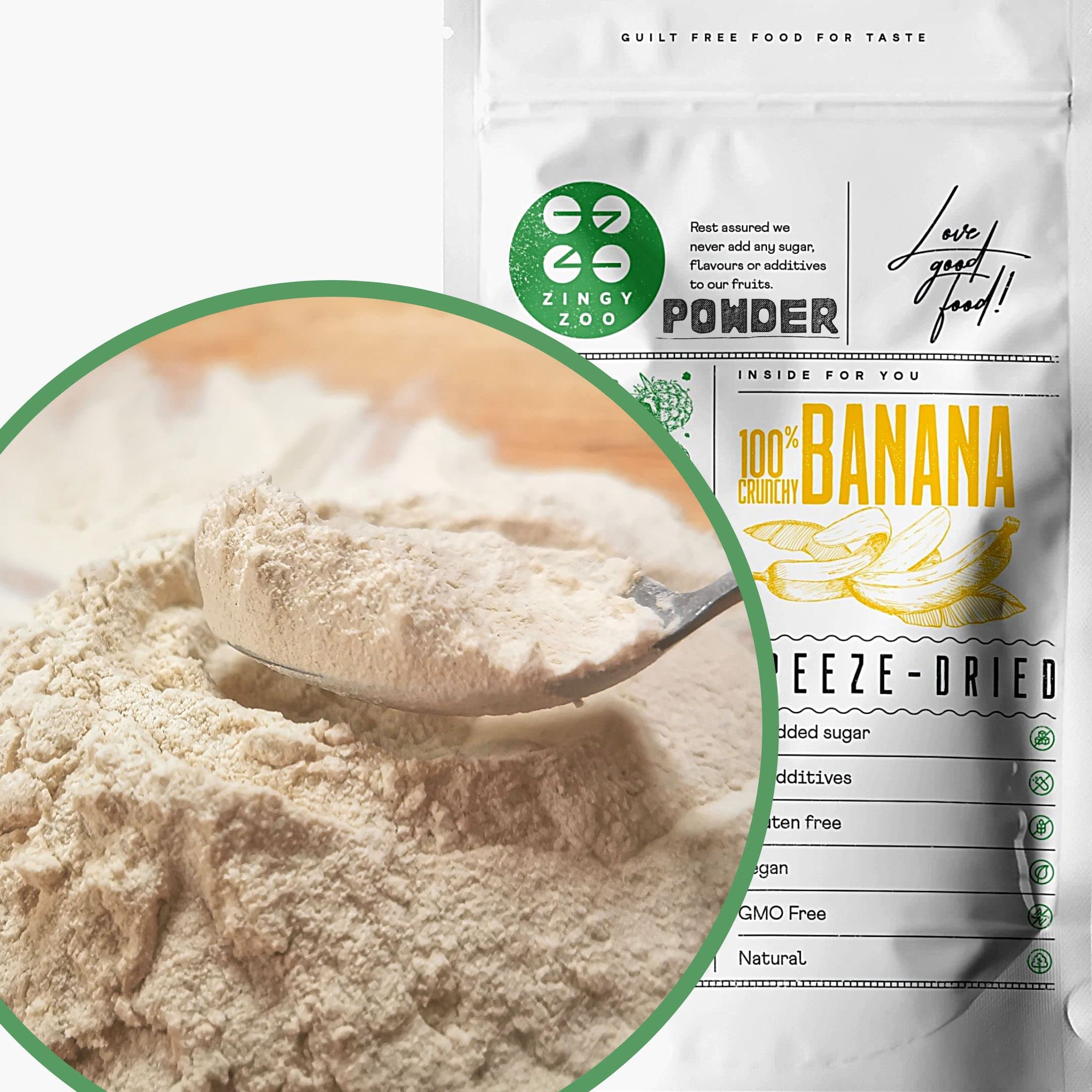 ZingyZoo Freeze Dried Banana Powder | 300g Natural Gluten Free Sweetener