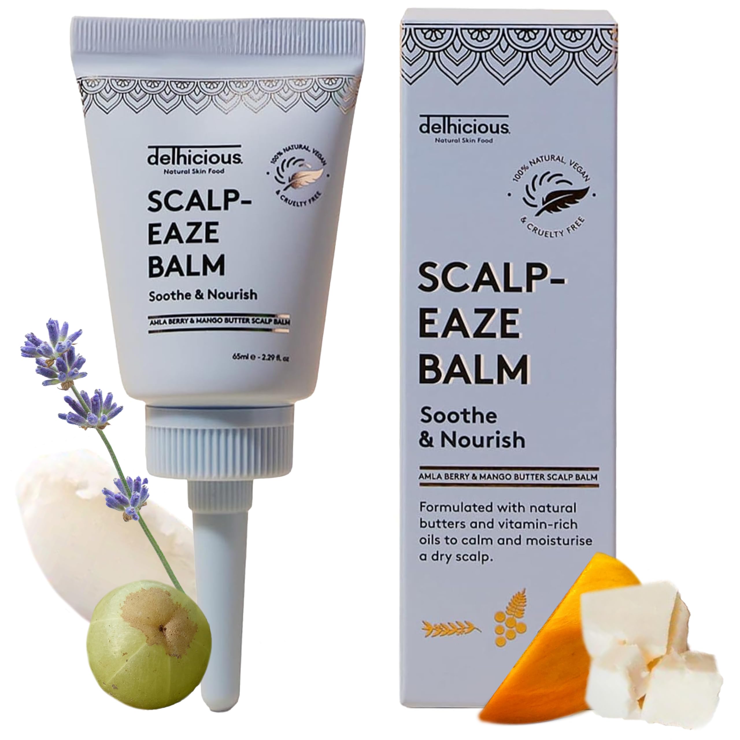 Delhicious Scalp-Eaze Treatment - Amla & Shea Butter Balm for Dry Scalp