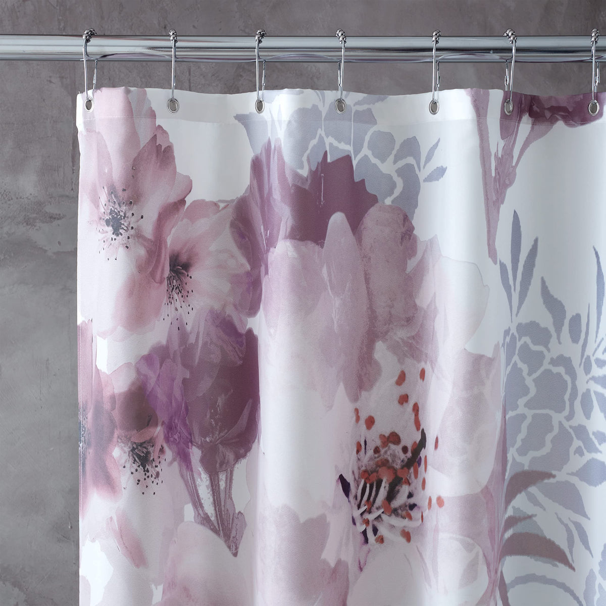 Catherine Lansfield Dramatic Floral Shower Curtain Blush Pink - image 2