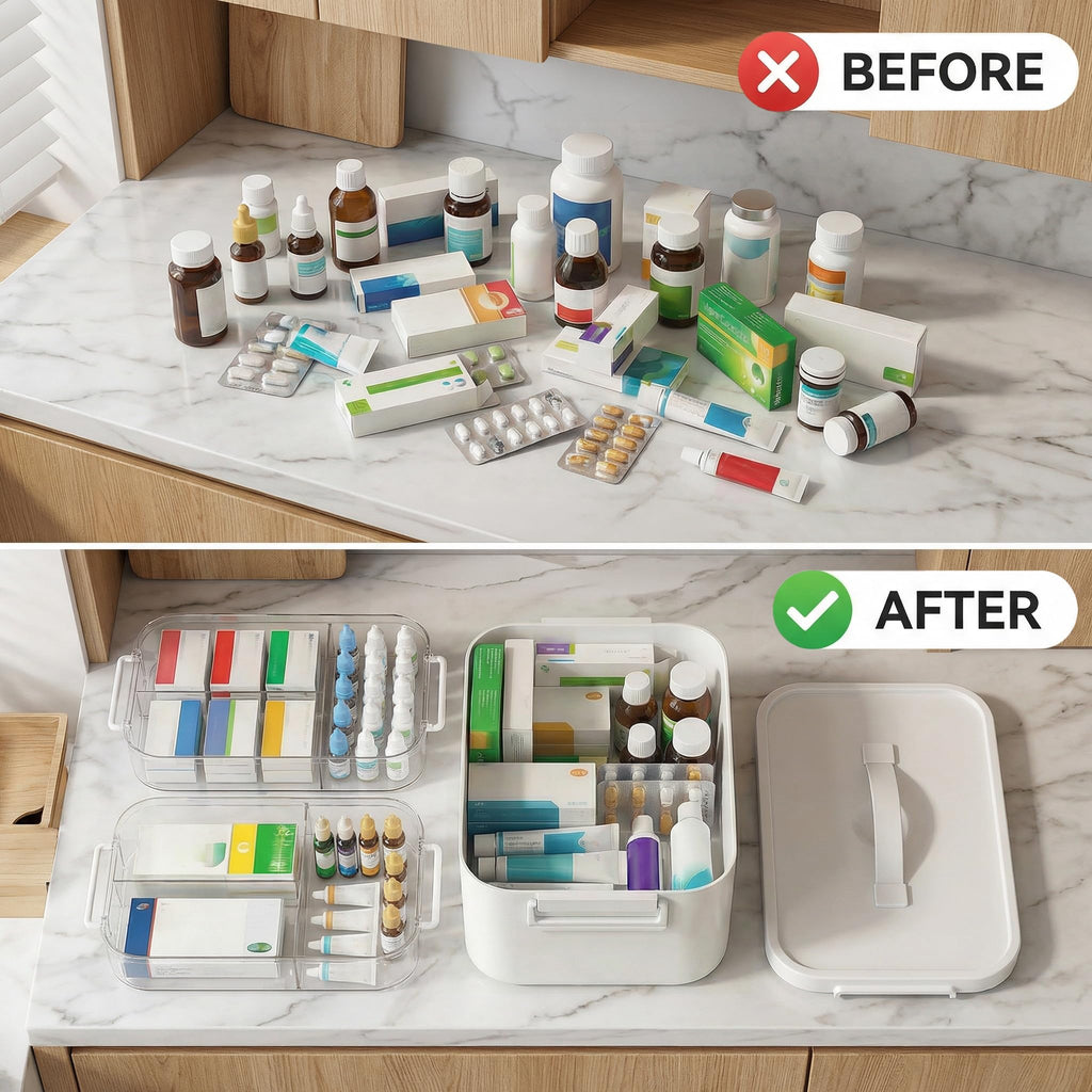 Kryndle Medicine Storage Box, 3 Layer Medicine Box with Compartments - image 5