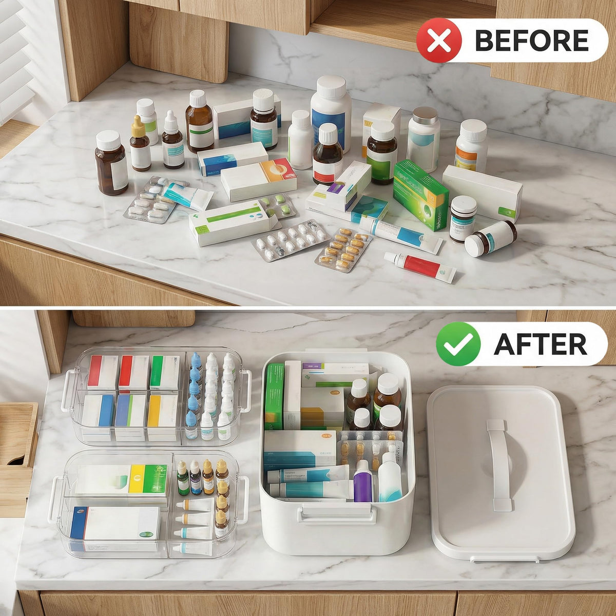 Kryndle Medicine Storage Box, 3 Layer Medicine Box with Compartments - image 5