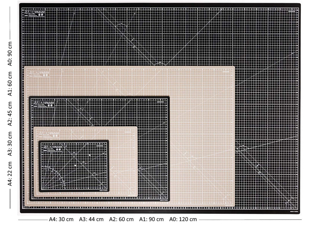 Elan A0 Self Healing Cutting Mat | 120x90cm 5-Ply Craft Board - Black/Taupe