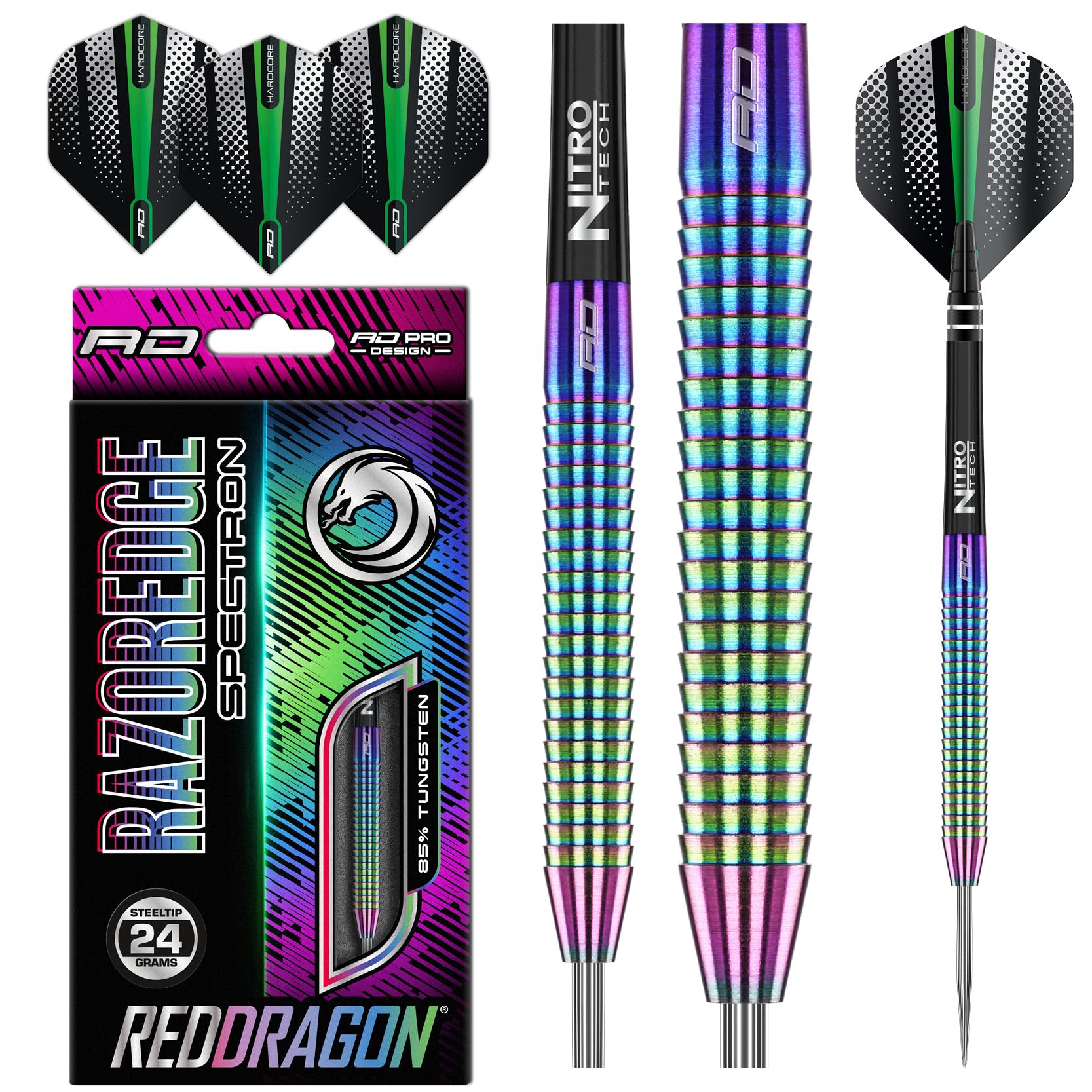 Red Dragon Razor Edge Spectron 24g Steel Tip Tungsten Darts Set
