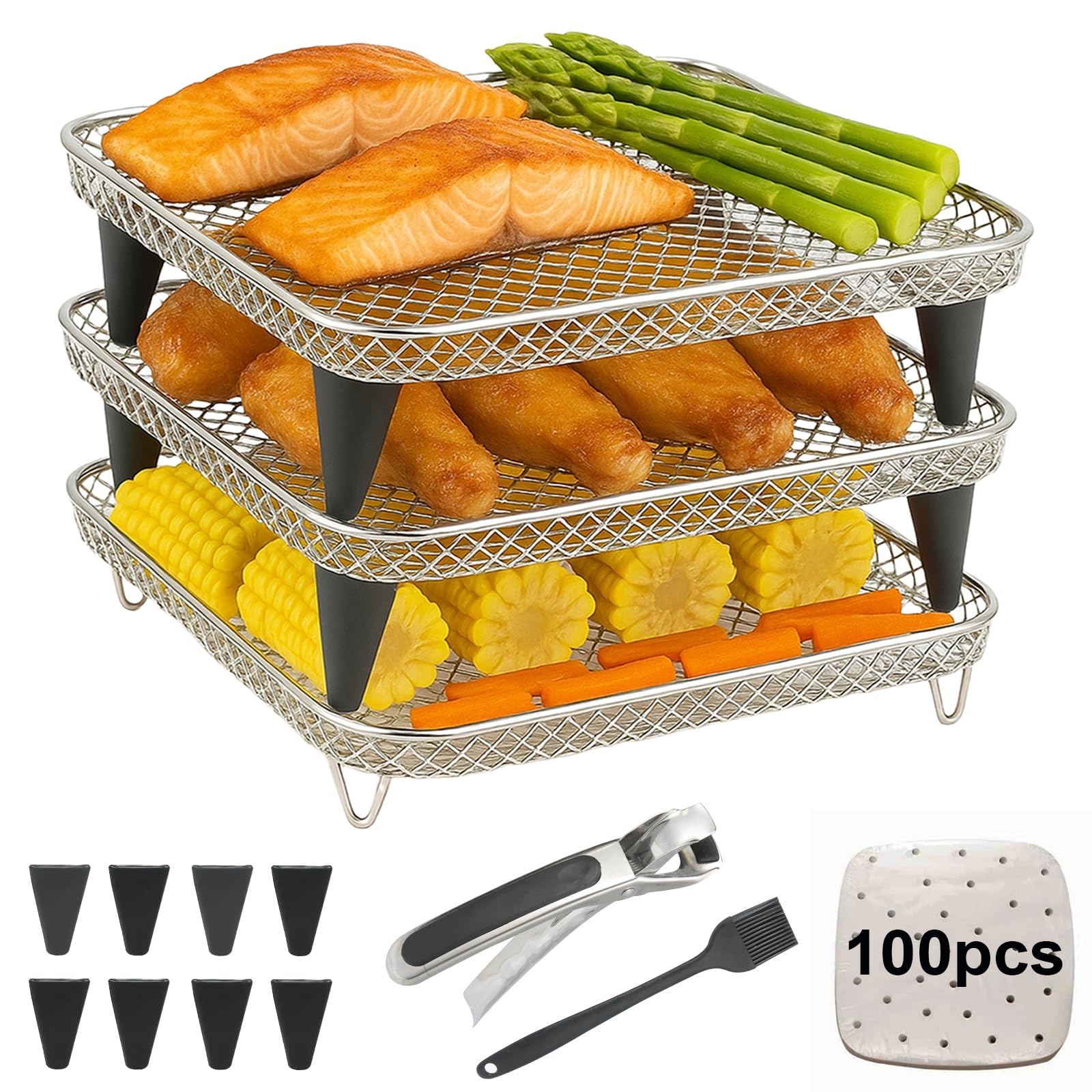 Magla Square Air Fryer Rack Set – Ninja, Cosori & Tefal Compatible