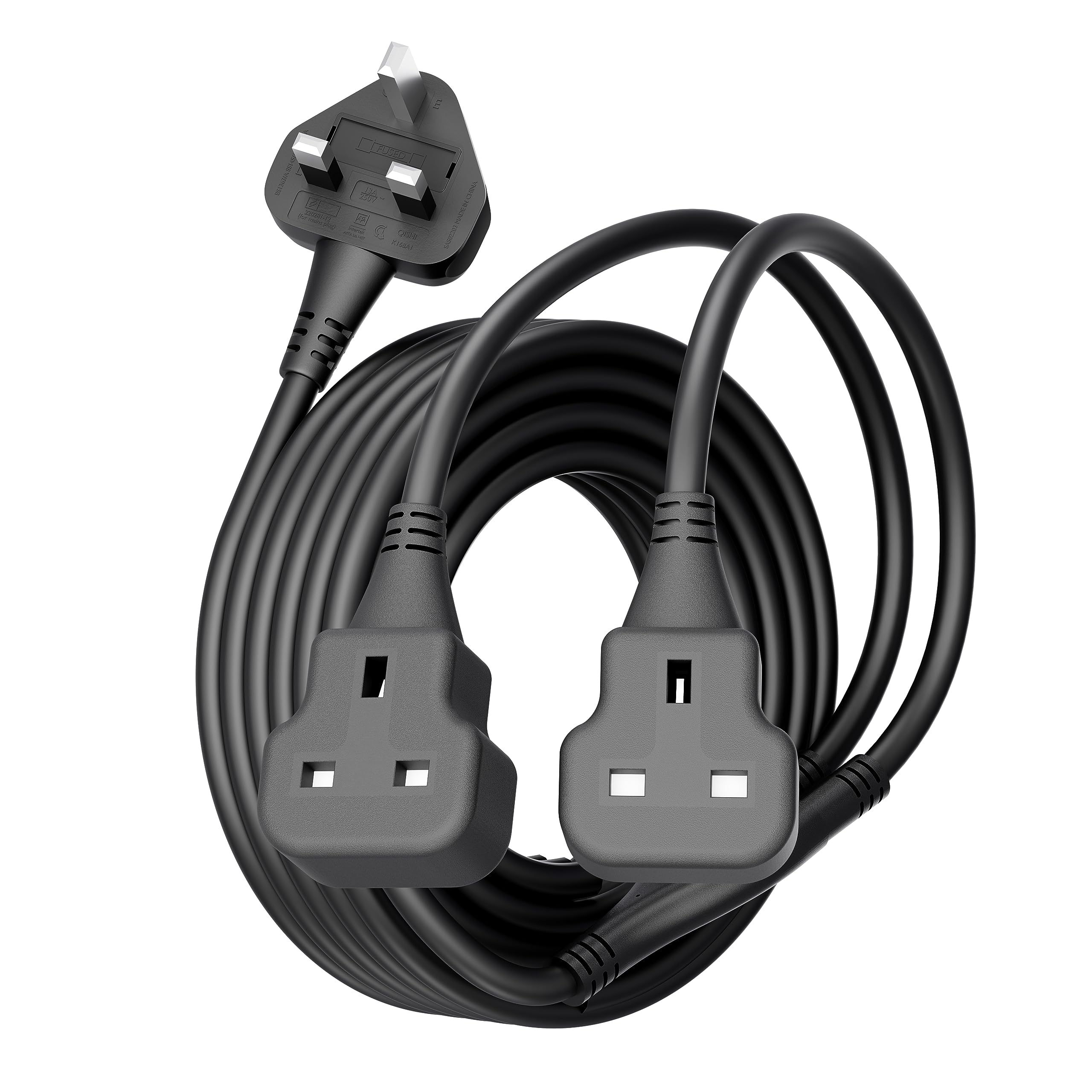 Jolof Store 10m 2-Way Plug Splitter Extension Lead – Heavy Duty Black