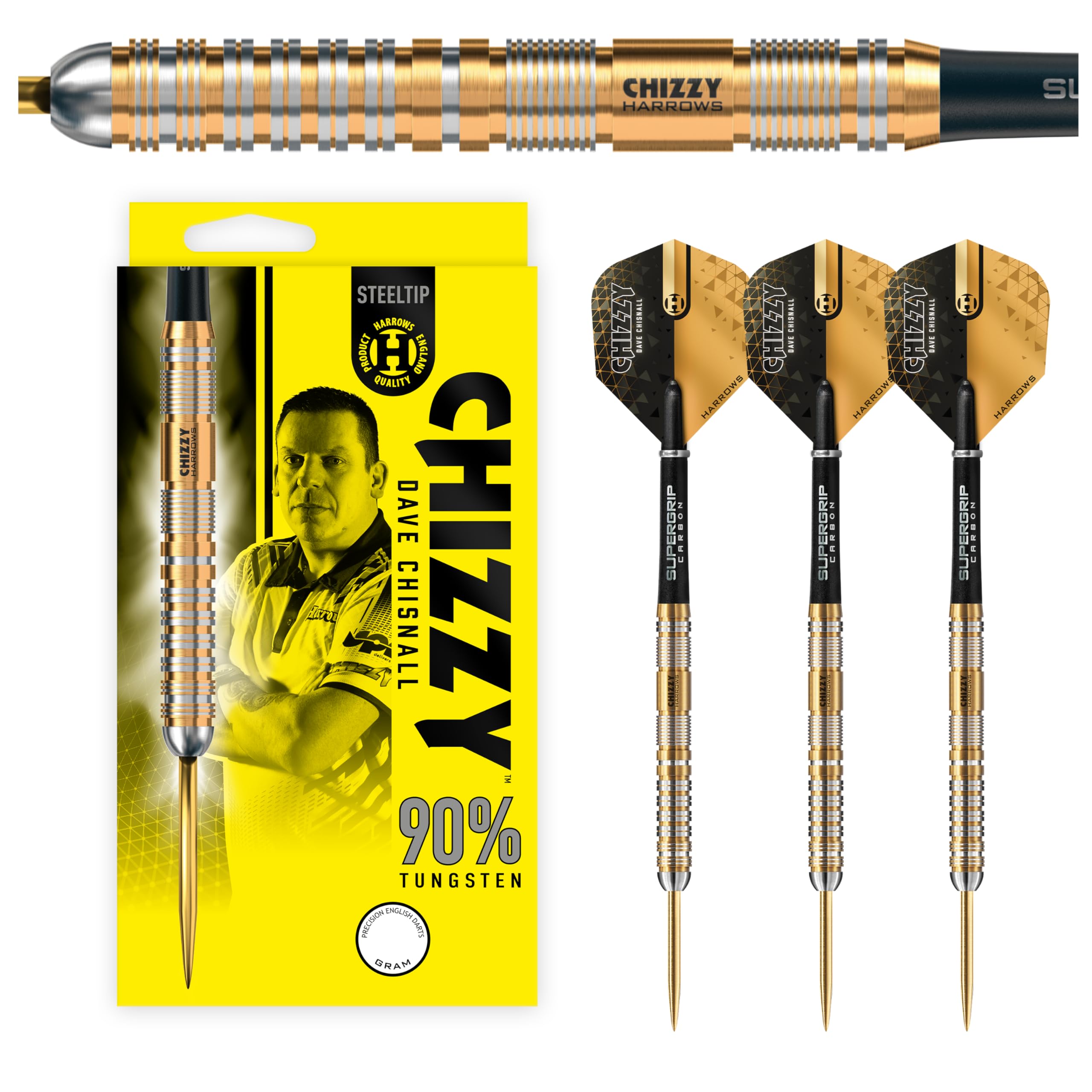 Harrows Dave Chizzy Chisnall Series 2 90% Tungsten Steel Tip Darts