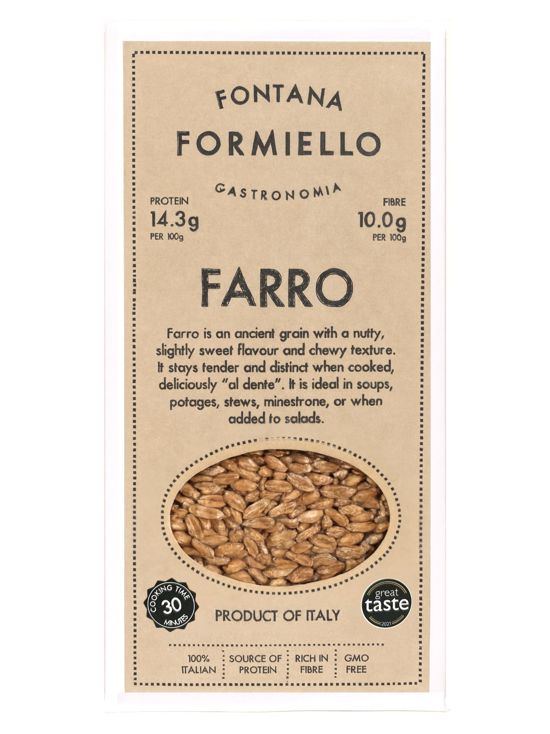 Fontana FORMIELLO Italian Emmer Farro Whole Grain - 8 x 500g
