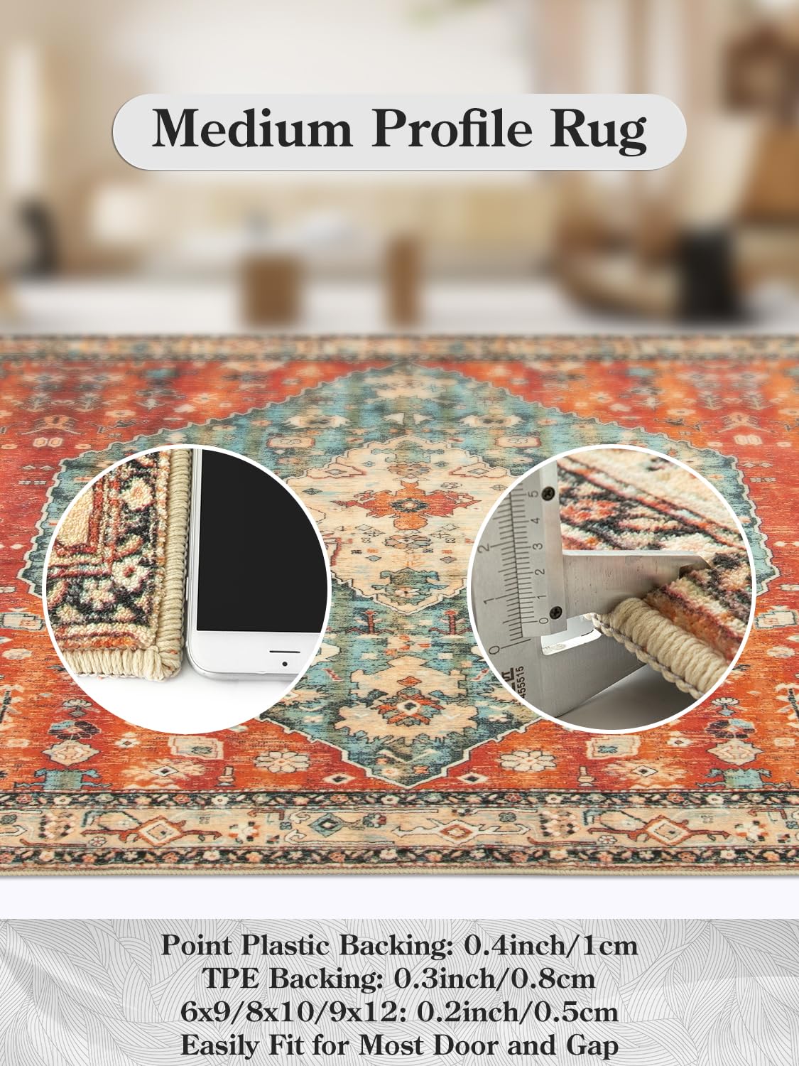 KIMODE Boho Hallway Runner Rug | 60x210cm Washable Non-Slip Vintage Rug