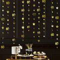Gold 60th Birthday Decorations – Star & Circle Dot Garland