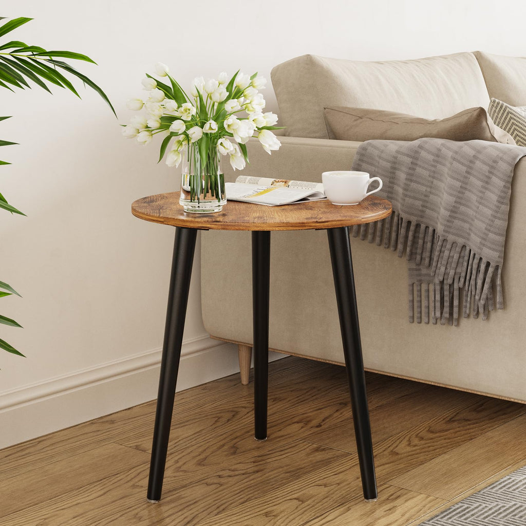APICIZON Round Side Table – Wooden End Table for Small Spaces, 51cm